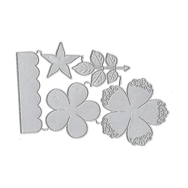 Troqueles de metal con hojas de flores en capas