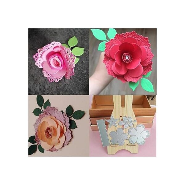 Troqueles de metal con hojas de flores en capas