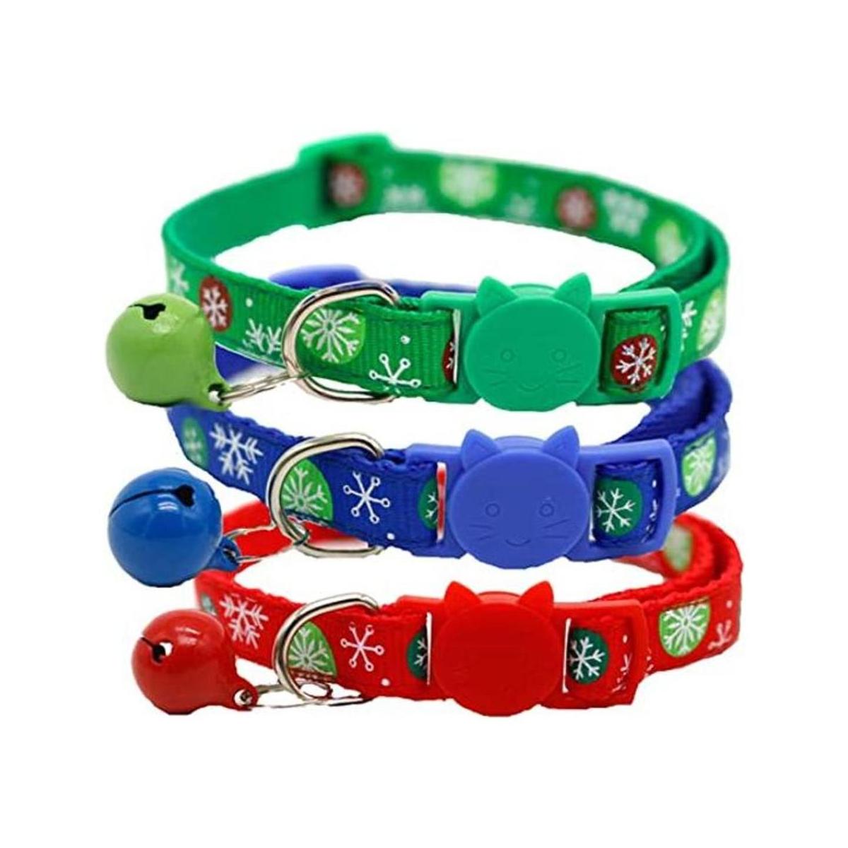 QKURT 3 Pack de collar de Navidad para mascotas collar de