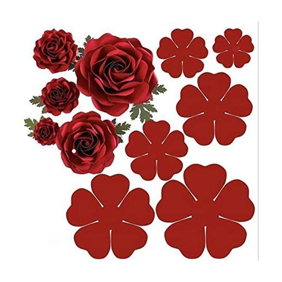 Juego de 6 troqueles de metal de flor de rosa 3D