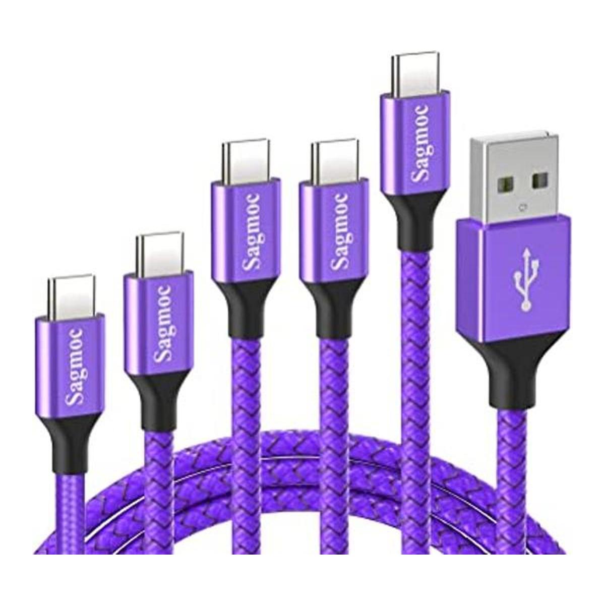 Sagmoc Type C Charger Cable Purple USB C Rapid Charging