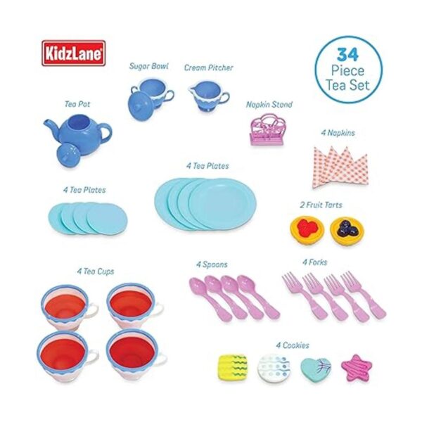 Kidzlane Juego de té para niñas pequeñas juego de fiesta_4
