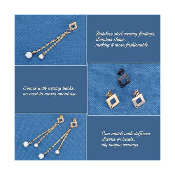 UNICRAFTALE 3 colores 24 aretes de rombo con bucle