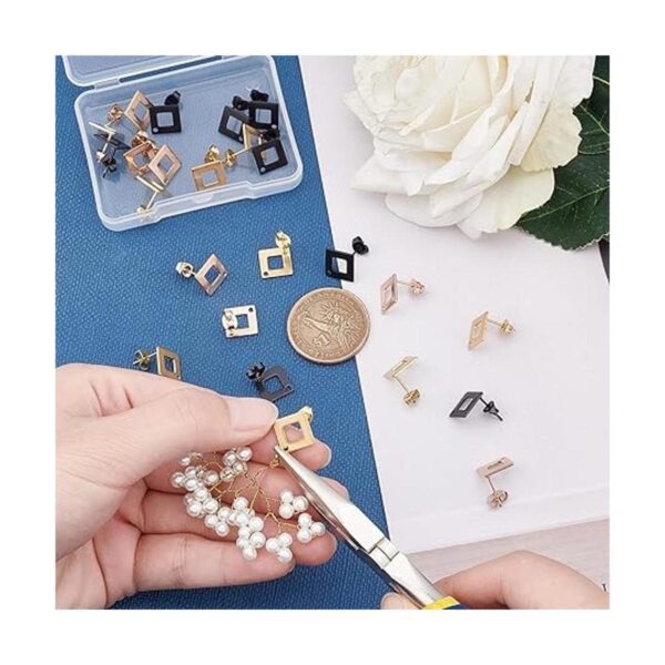 UNICRAFTALE 3 colores 24 aretes de rombo con bucle