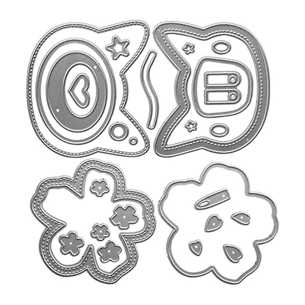 Troqueles de metal con diseño de flores y gatos para