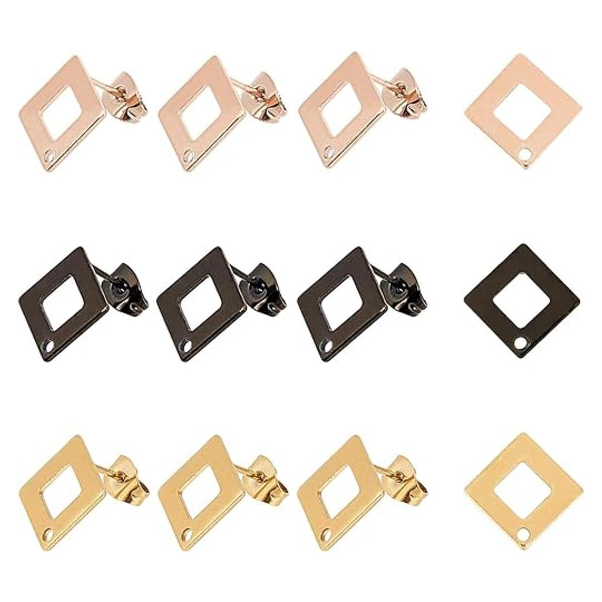 UNICRAFTALE 3 colores 24 aretes de rombo con bucle