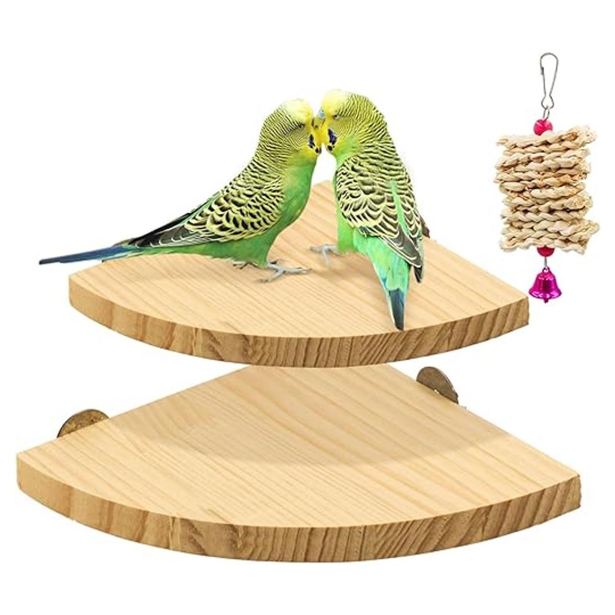 Suruikei Juego de 2 plataformas de perca para pájaros