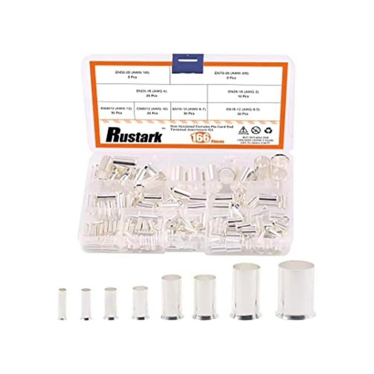 Rustark 166 piezas AWG12 10 8 6 4 2 10 20 virolas de