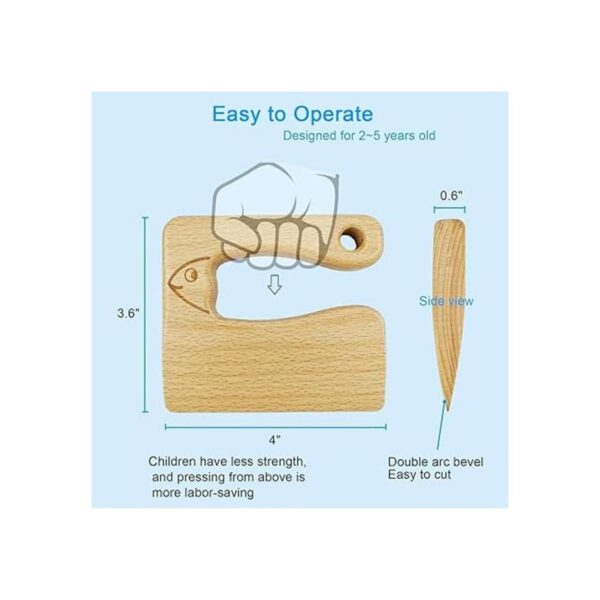 LUOLAO Cuchillo de madera para niños para cocinar y cortar_3