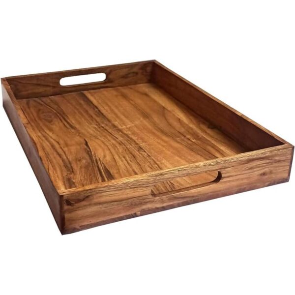 Kaizen Casa Bandeja rectangular de madera plato de_2