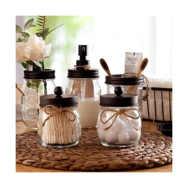 Juego de accesorios de baño Mason Jar 4 piezas