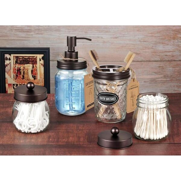Juego de accesorios de baño Mason Jar 4 piezas