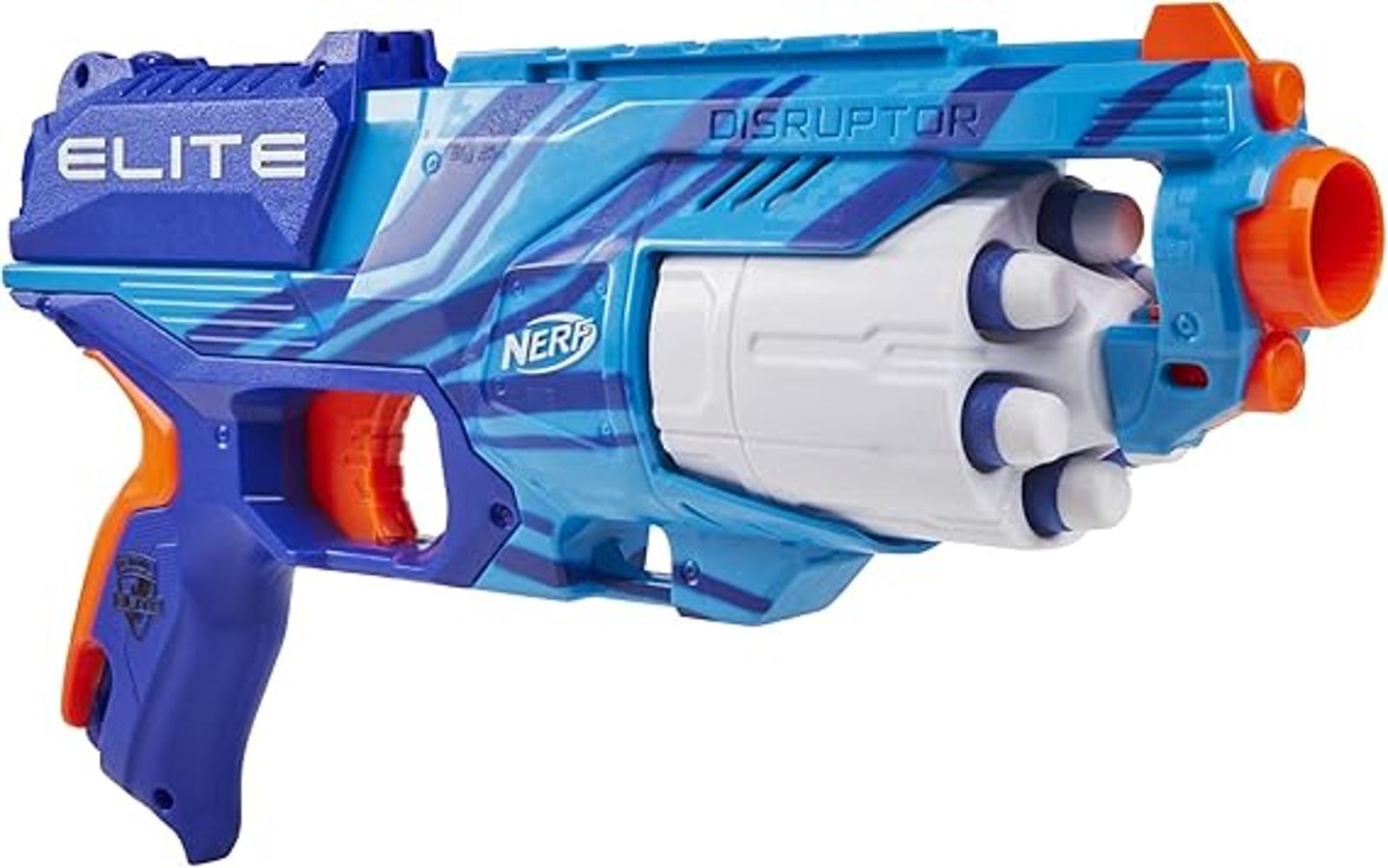 NERF Elite Disruptor Blaster Reflex Blue Tambor giratorio