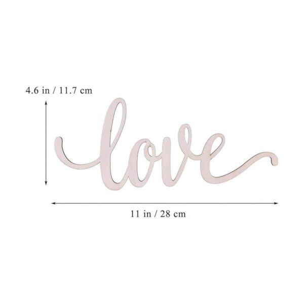 Letrero de madera con texto en inglés Love Wood Letra