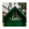 Letrero de madera con texto en inglés Love Wood Letra