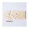 Letrero de madera con texto en inglés Love Wood Letra