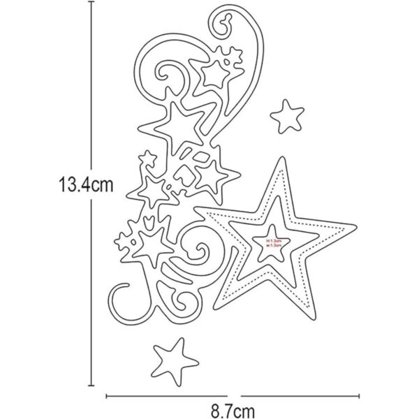 Troqueles de metal con borde de racimo de estrellas copos
