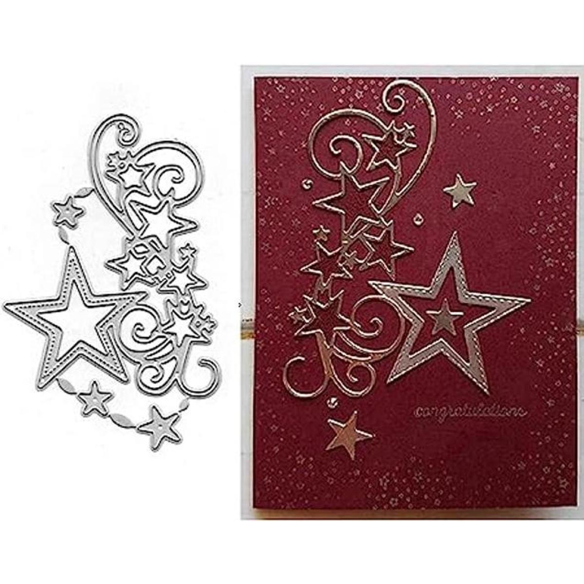 Troqueles de metal con borde de racimo de estrellas copos