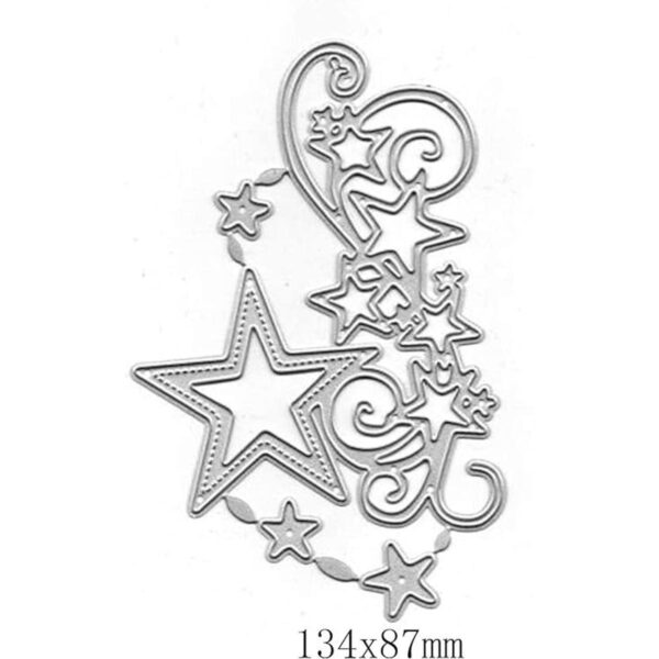 Troqueles de metal con borde de racimo de estrellas copos