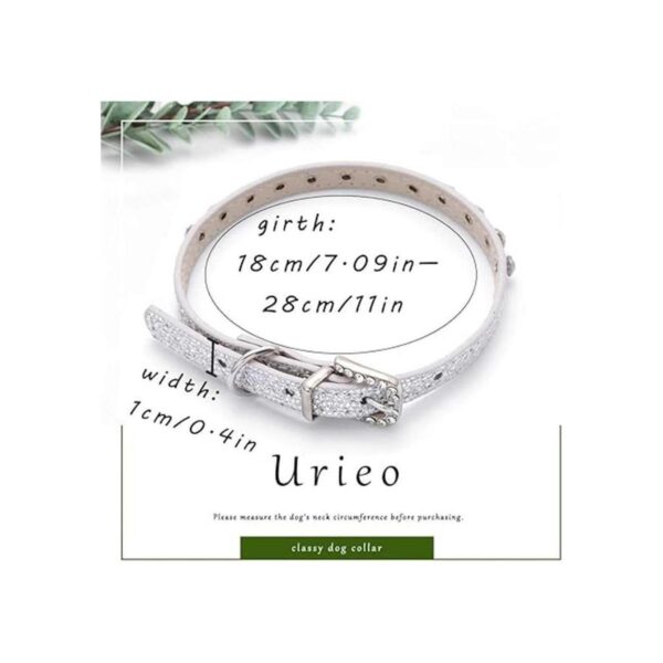 Urieo Collares de seguridad para gatos de piel plateada