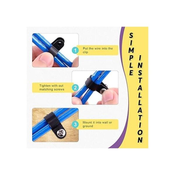 Swpeet Paquete de 120 clips de cable de nailon blanco de