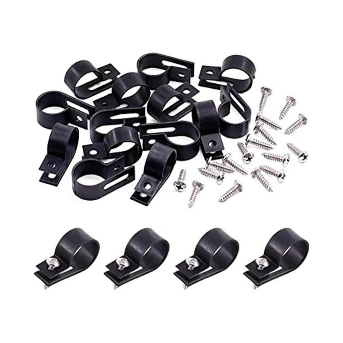 Swpeet Paquete de 120 clips de cable de nailon blanco de