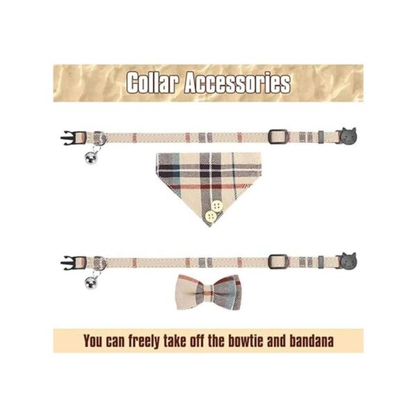 Pañuelo con lazo para gato paquete de 2 collares clásicos_5