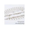 Jubilantex Cortina de ducha bordada marrón y blanco para_4