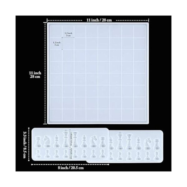 NiArt Juego de moldes de silicona para piezas de ajedrez