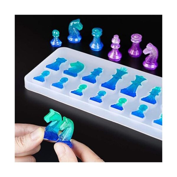 NiArt Juego de moldes de silicona para piezas de ajedrez