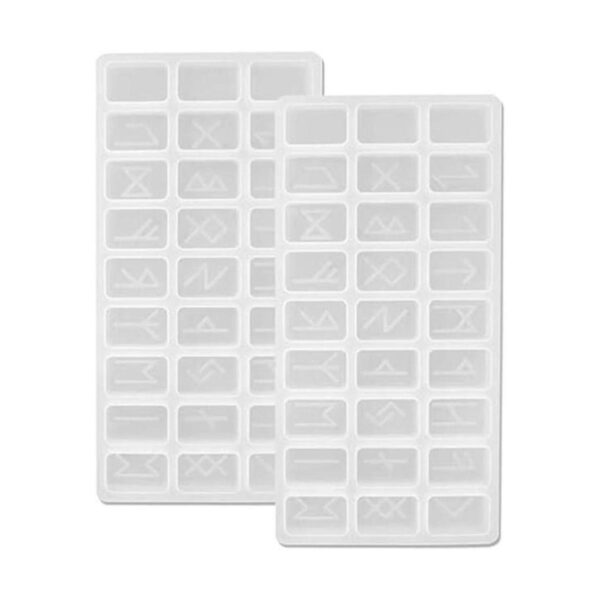 Juego de 2 moldes de resina de silicona FineGood Rune