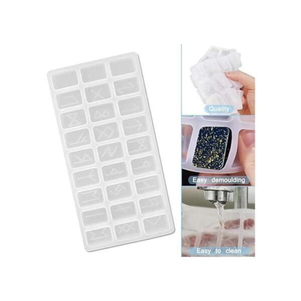 Juego de 2 moldes de resina de silicona FineGood Rune