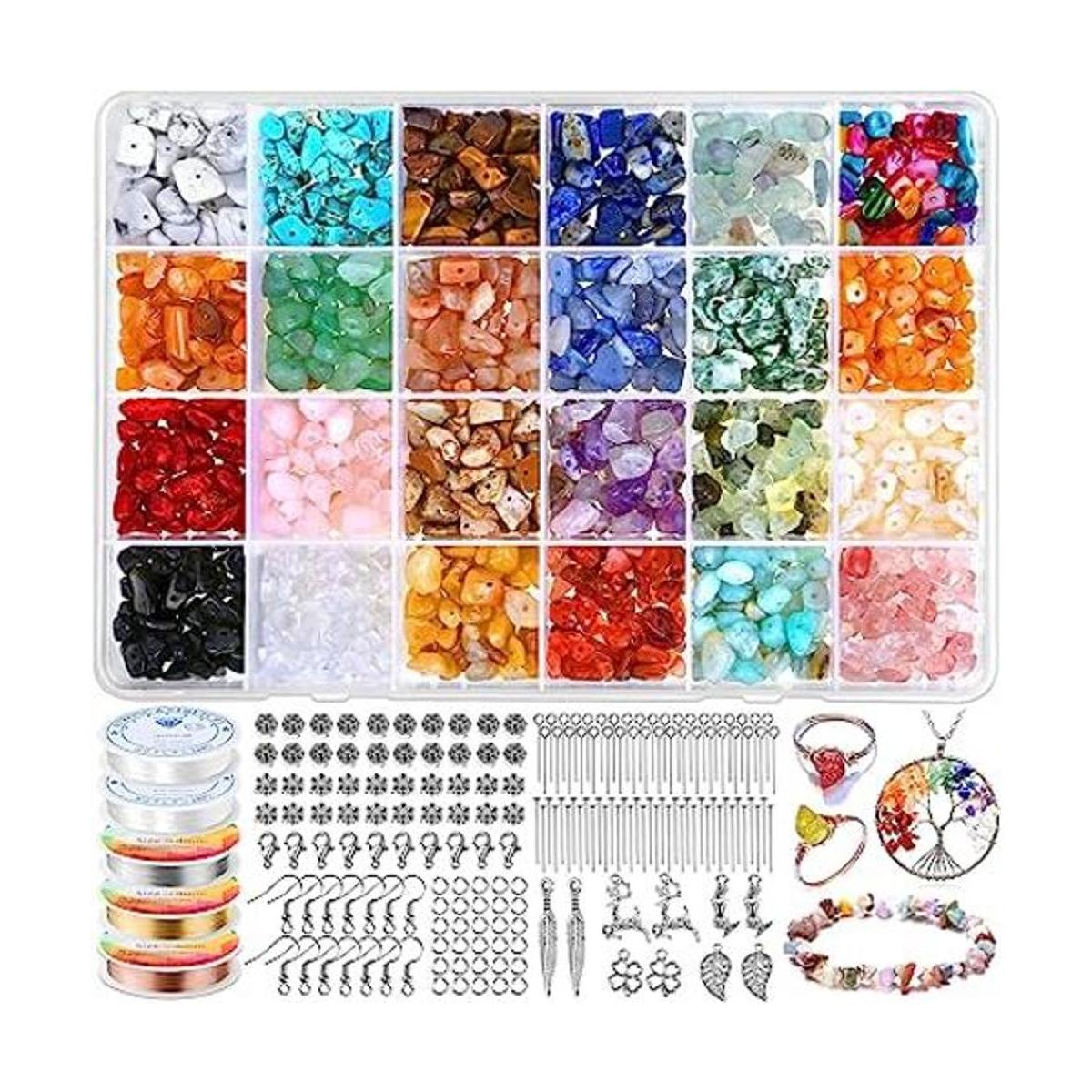 Kit de fabricación de joyas de cristal con 24 colores de