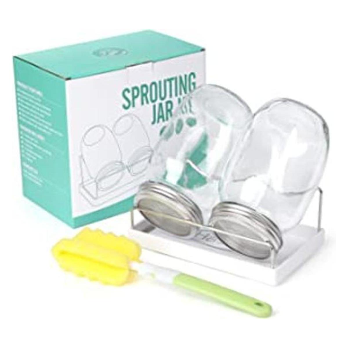 Kit de jarra de germinación de semillas 2 tarros de boca