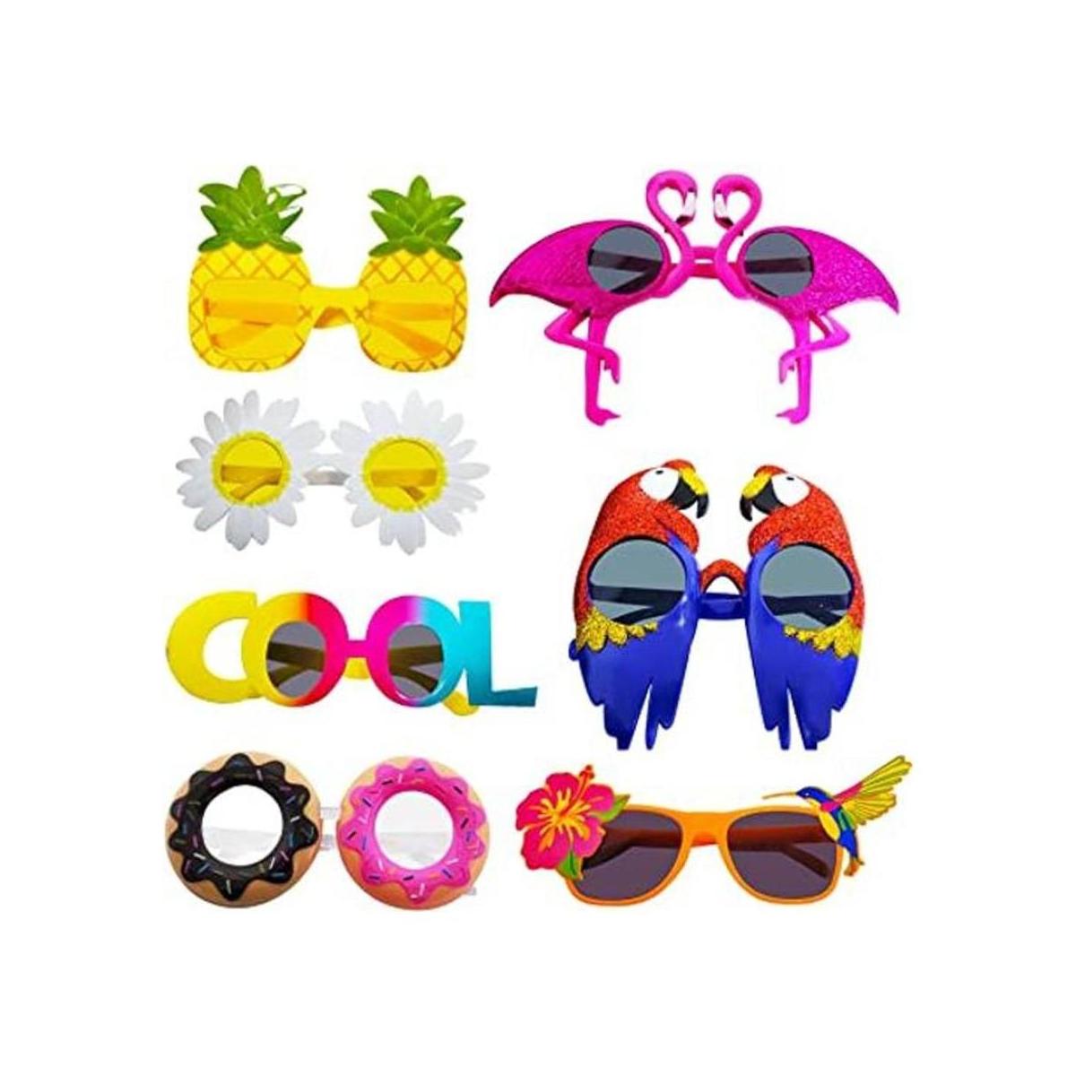 Poptrend Paquete de 7 gafas de fiesta Luau gafas