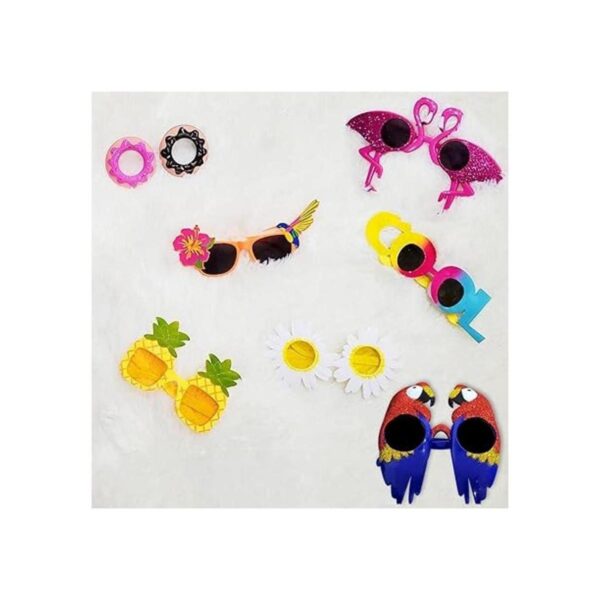 Poptrend Paquete de 7 gafas de fiesta Luau gafas_3