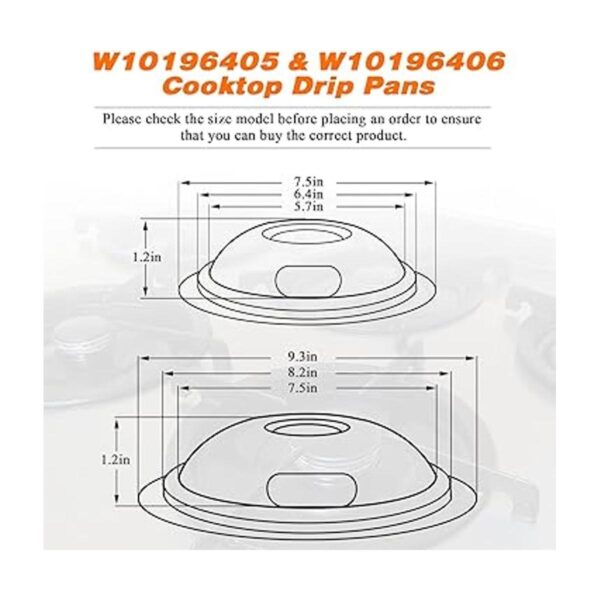 Kit de sartenes de goteo W10196405 W10196406 de Blutoget