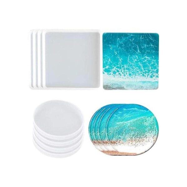 Paquete de 8 moldes para posavasos para fundición de_1