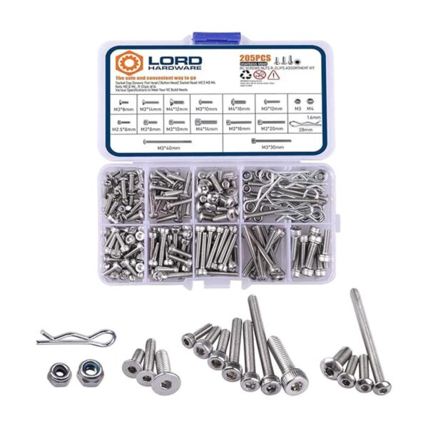 LordHardware 205pcs RC Crawler coche tornillo kit de_1