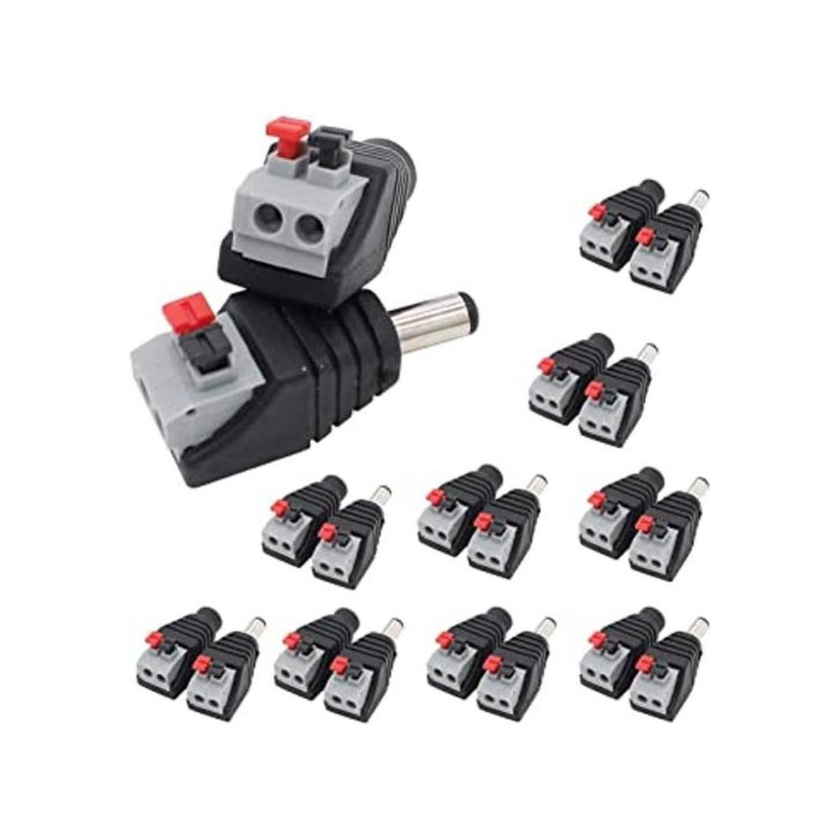 Conector de alimentación CC 10 pares macho y hembra DC