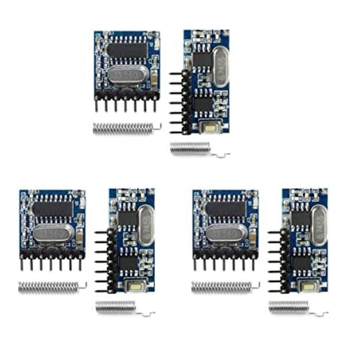 QIACHIP 3 juegos de 433 MHz RF transmisor y receptor