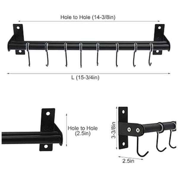 Patioer Estante para ollas y sartenes con 8 ganchos