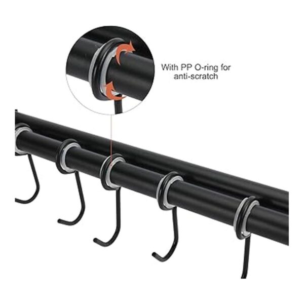 Patioer Estante para ollas y sartenes con 8 ganchos