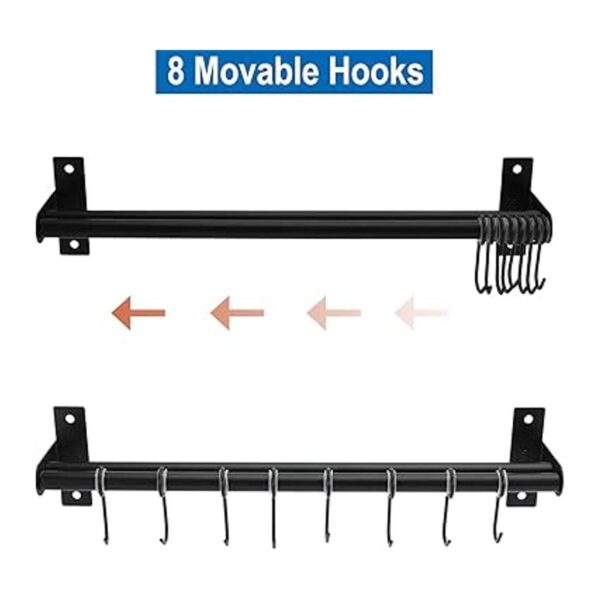 Patioer Estante para ollas y sartenes con 8 ganchos
