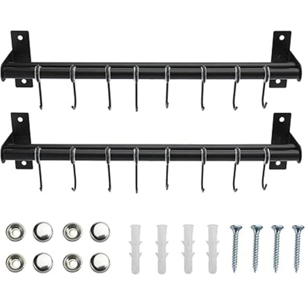 Patioer Estante para ollas y sartenes con 8 ganchos