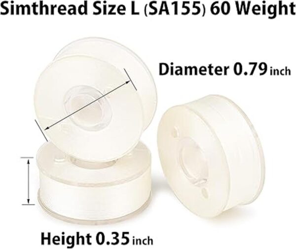 Simthread 25 hilos de bobina preenrollada blanca tamaño_3