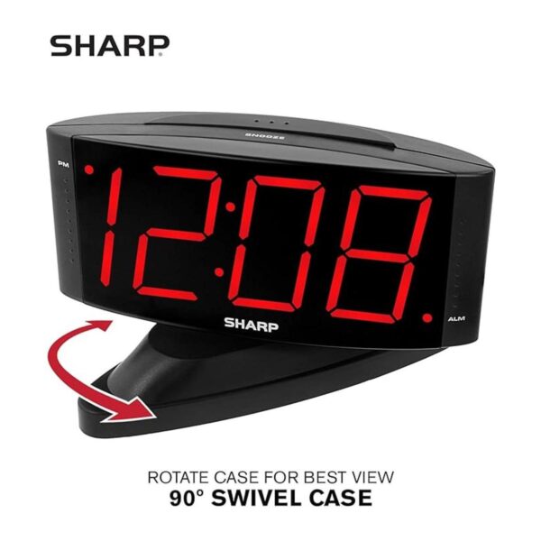 SHARP Reloj despertador digital LED para el hogar base_4