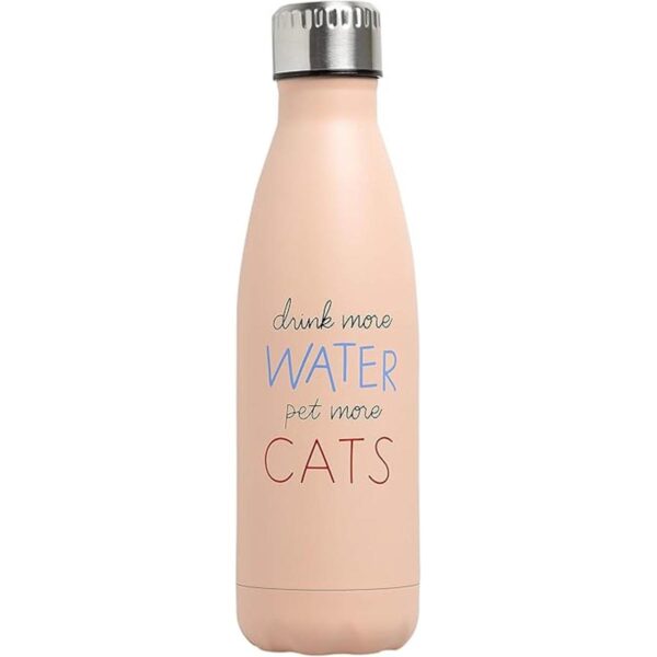 Pearhead Pet More Cats Botella de agua de acero de doble_1
