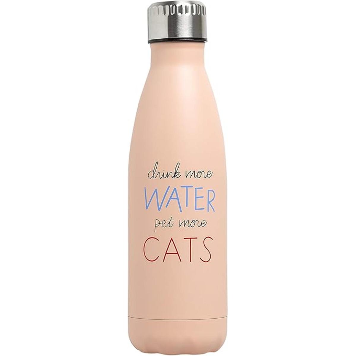 Pearhead Pet More Cats Botella de agua de acero de doble
