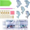 VETPW 5 piezas 5D DIY delfín diamante pintura llavero kit
